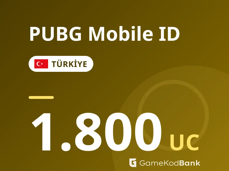 PUBG Mobile ID Türkiye 1.800 UC