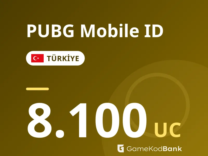 PUBG Mobile ID Türkiye 8.100 UC