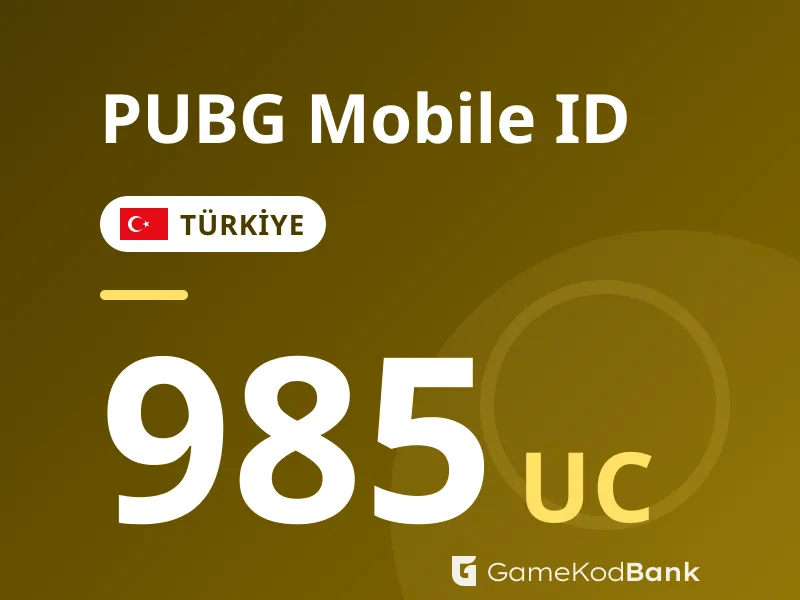 PUBG Mobile ID Türkiye 985 UC